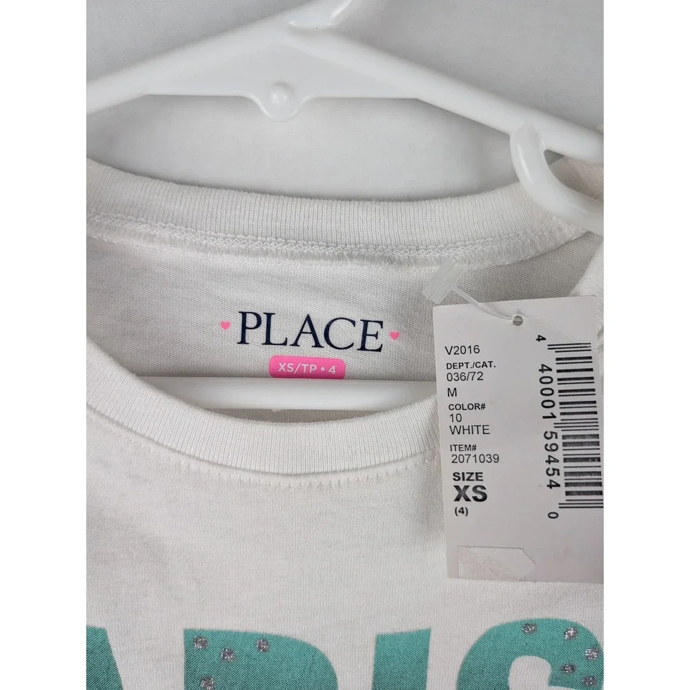 The Childrens Place Kids XS White Paris London‎ Tokyo NYC Long Sleeve Shirt NWT